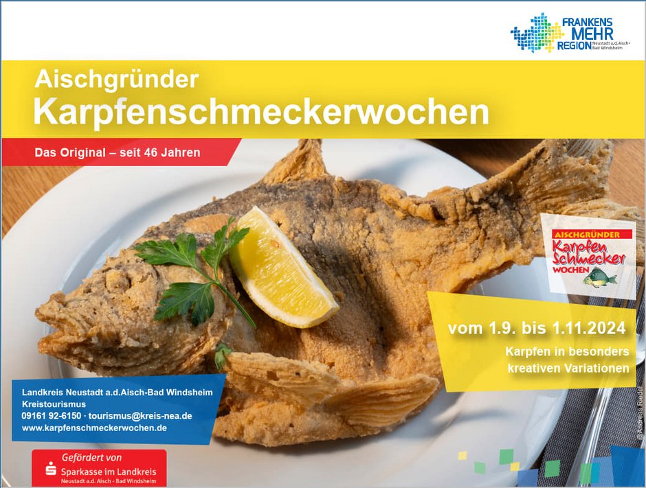 ©Andreas Riedel Aischgründer Karpfenschmeckerwochen 2024, ganzer Karpfen